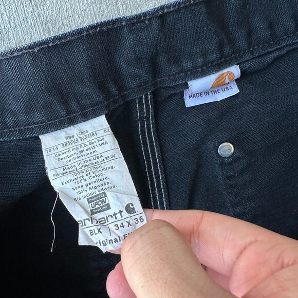 Carhartt black double knee work wear carpenter pants - Picture 5 of 8